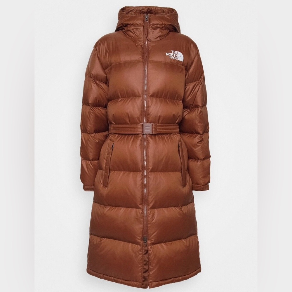 Womens North Face Nuptse Belted Down Dark Oak Parka